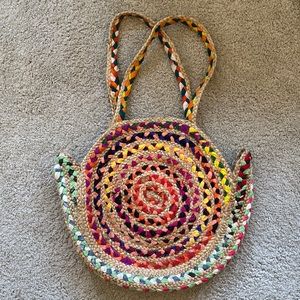 Free People Rainbow Raffia Jute Tote